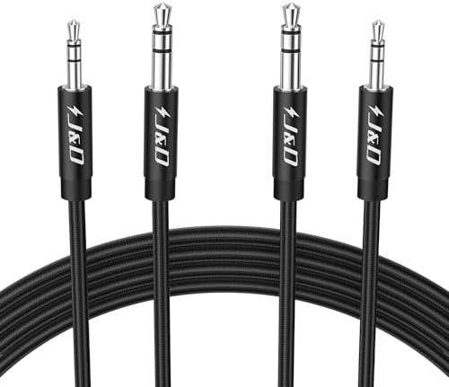 J&D 3.5 mm to 2.5 mm Aux Audio Cable, 2-Pack Headphone Cord 2.5 mm Male to 1/8 inch 3.5 mm Male Stereo Audio Jack Adapter Cable Compatible with Bose, JBL and More, 1 Meter