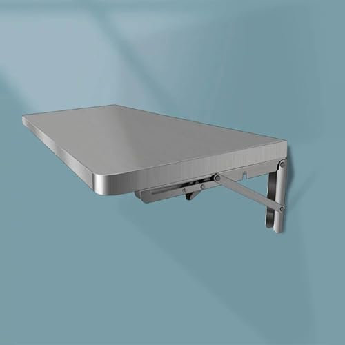 Esstisch Mit Vertikalem Ausziehtisch Und Metallstütze, An Der Wand Montierter Schreibtisch Aus Edelstahl Für Kleine Räume, Mit Metallhalterungen, Für Die Waschküche,100 * 35cm
