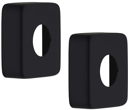 2 Rosaces Carrées en métal noir pour Robinetterie 20x27 - dimension 59x59 millimètres/Hauteur 19 millimètres NOYON & THIEBAULT