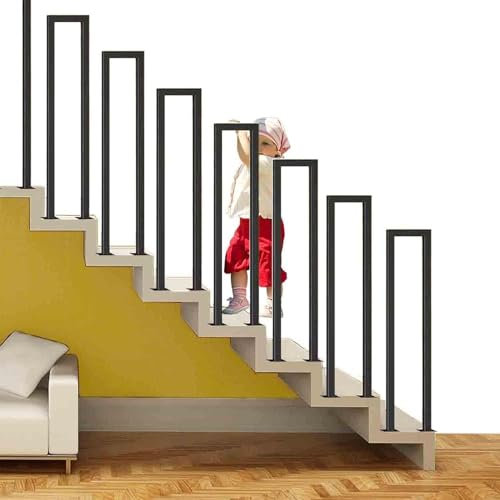 Corrimano in ferro battuto moderno in stile nordico per scale interne ed esterne a forma di U, barre di sicurezza per terrazze a loft e ringhiere decorative per scale a chiocciola duplex (100 cm,