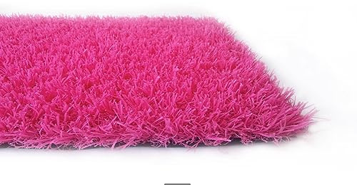 KJoBDwz Erba Sintetica Erba Artificiale, Altezza 0,98 Pollici Rotolo di Erba Artificiale, Tappetino in Erba Sintetica for Interni/Esterni con Fori di Drenaggio Erba Finta tappeto erboso(Dark Pink,100x