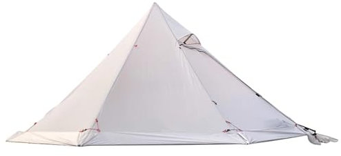 biwakzelt 10,5' x 5,2' Campingzelt mit Herdanschluss, Outdoor-Tipi-Zelt für Familien, Camping, Rucksackreisen, Wandern Campingzelt(Gray)