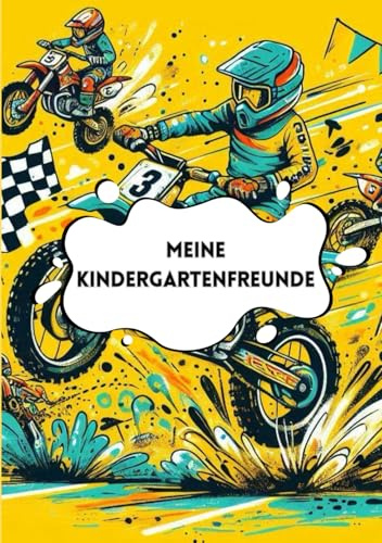 Mein Motocross-Kindergarten-Freundebuch für Kinder – Mein Erinnerungsbuch mit Steckbriefen, Fotos und Autogrammen „Das perfekte Geschenk für kleine ... und unvergessliche Kindergartenmomente