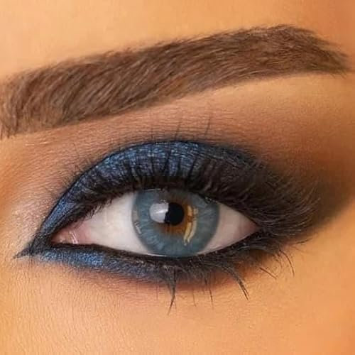 Venus® Blaue Kontaktlinsen Ohne Stärke - 0.00 Dioptrien - Weiche Jahreslinsen Blue Contact Lenses für Damen & Brillenträger - 1 Paar (2 Stück) - Wild Blue