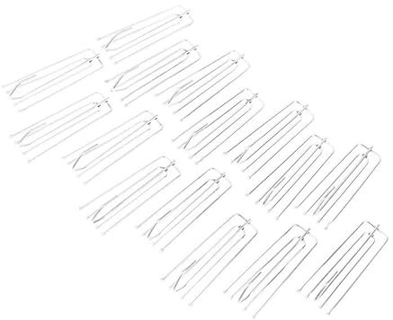 WJIAYAO Krawattenhalter für Vorhänge 50 Stück Edelstahl Vier Gabel Vorhang Haken for Aufhängen Vorhang Haken Ring Klemmschienen DIY Home Vorhang Zubehör(Silver)