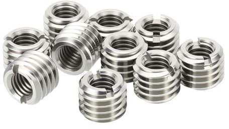 HiPicco Gewindeadapterhülse, Reduziermutter, M10 x 1,5 Außengewinde auf M6 x 1 Innengewinde, Edelstahl, Reparatureinsatz, Mutter, Schraube, 8 mm Länge, Reduzierstück, Umwandlungsverschluss, 10 Stück