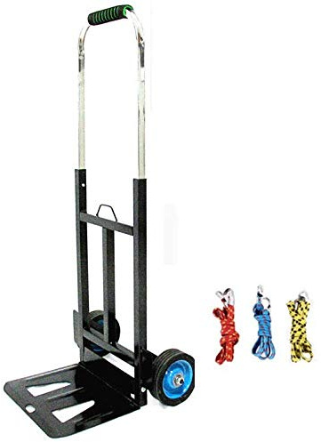 Iron Foldable Sack Trolley Duty with Anti Puncture Rubber Wheels and 150 kg Capacity Folding Shopping Bag with Wheels for Use On Garden Trolley and Other Compatible Trollies (Style #6) (Style #6)