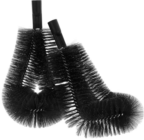 HOMSFOU 2pcs Pipe Brush Head Screw for Gutter Cleaning Removes Leaves and Dust Black for Residential and Commercial Use