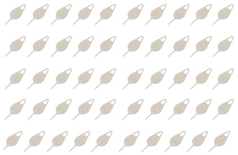 Fangxuee Juego de 50 Herramientas para Extraer la Bandeja de la Tarjeta SIM, con Pasador de Expulsión y Aguja de Acero Plateada.