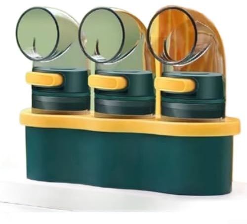 Bottiglia per condimento per cucinare con shaker ricaricabile per sale e pepe, con controllo preciso di erogazione per condimenti accurati (1 pezzo (3 pezzi (con base)