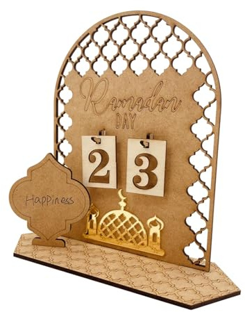 Calendrier du compte à rebours du Ra-madan, calendrier de l'Avent d u Ra-madan, calendriers d u compte à rebours en bois, ornement de bricolage Eids Mubaraks, calendriers d-u Rama-dan en bois