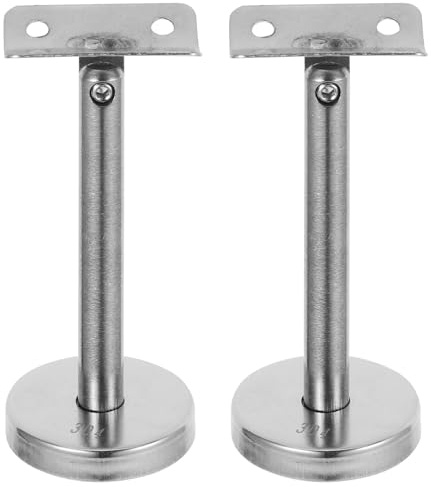 TOVINANNA Soporte de Barandilla de Tubo Recto de Acero Inoxidable para Escaleras, Montaje en Pared, 12X5 CM, Accesorios para Pasamanos Interiores
