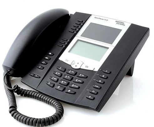 Aastra 6773IP, OpenPhone 73 IP, schwarz IP-Systemtel. f. OpenCom, Freisprechen/Lauthören, wandmontagef., 4-zeiliges LCD, 3 Softkey, 5 frei belegbare Tasten m. LED, DHSGHeadsetanschl.,Headset