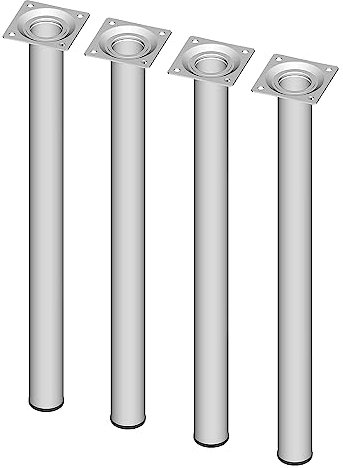Element System 18133-00271 Möbelfuß rund – Stahlrohrfuß, ideal als Tischbein für die Gestaltung individueller Möbelstücke – Ø 30 mm, Weiß, Länge 500 mm, 4 Stück