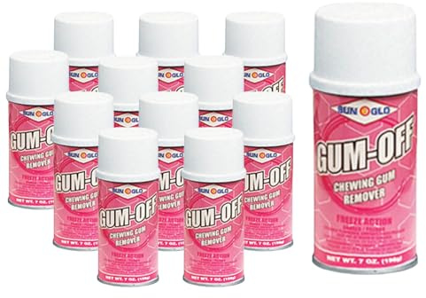 Sun-Glo Gum-Off - Chewing Gum Remover and Wax Remover - Efficient, Non-Damaging, Fast & Easy Removal, Advanced Multi-Surface Cleaner - Sold 12 per case