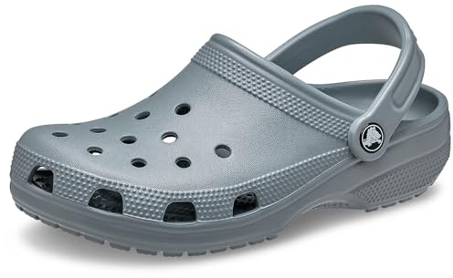 Crocs Classic Unisex Adults T-Bar Pumps, Grey (Concrete), 12 UK