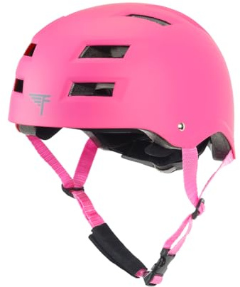 Flybar Bike Helmet- Multi Sport Dual Certified Adjustable Dial, Skateboard Helmet, Roller Skating, Pogo, Electric Scooter, Snowboard, Boys and Girls Kids- Adults Helmets (Pink,S-M)