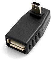 SYSTEM-S Conector USB Tipo A Hembra a Mini USB Macho, ángulo de 90° hacia Arriba