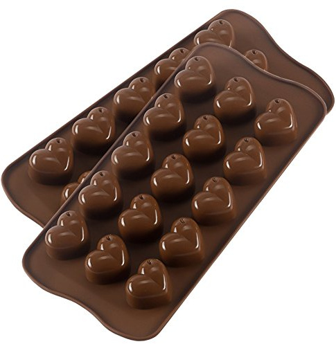 Silicone Heart Chocolate Mold, Candy Molds for Party, Wedding, Jelly, Heart Shaped Ice Cube, Pack of 2