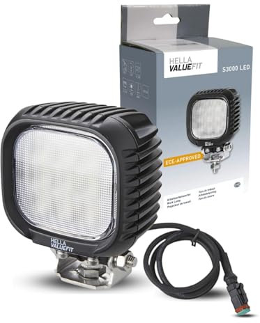HELLA VALUEFIT 1GA 357 109-002 LED-Worklight - S3000 - 12/24/48V - 3000lm - Bolted/mounting - Swivelling Mounting Bracket - Short distance lighting - Cable: 800mm - Plug: DEUTSCH plug