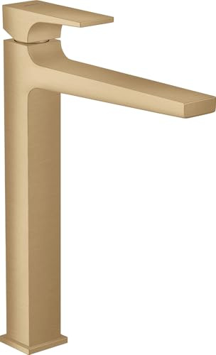 hansgrohe Wasserhahn Metropol, wassersparende Armatur mit Komfort-Höhe 260mm mit Push-Open Ablaufgarnitur, Brushed Bronze