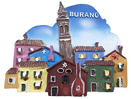 Burano Venedig Italien 3D Kühlschrankmagnet Tourist Travel Souvenirs Handgemachte Harz Handwerk Magnetische Aufkleber Home Küche Dekoration Kühlschrankmagnet Sammlung Geschenk
