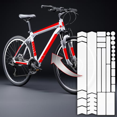 PR-FOLIA® Lackschutzfolie - 22-teiliges Rahmenschutz-Set für jedes Fahrrad (z.B. E-Bikes, BMX, Mountainbikes, Trekkingrad, sowie jedes Alltagsrad) - Steinschlagschutz & Kratzschutz