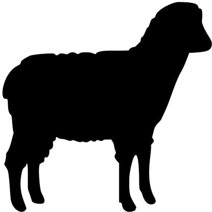 Generisch Schaf Aufkleber Sticker Farmer Wiese Tier Bauernhof Dolly Klon Wolle JDM 9x9cm Farbe: Schwarz