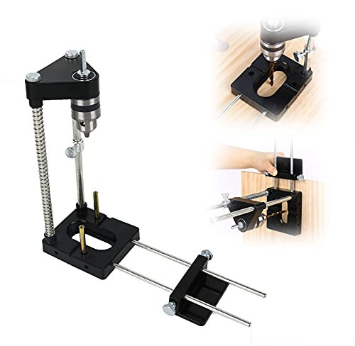 Bohrständer Für Bohrmaschine,Einstellbare BohrschablonenführungTragbares Präzisions Holzbearbeitung Werkzeug, Bohrführung Handwerkzeuge Vertikales Führungswerkzeug-Set (Schwarz)