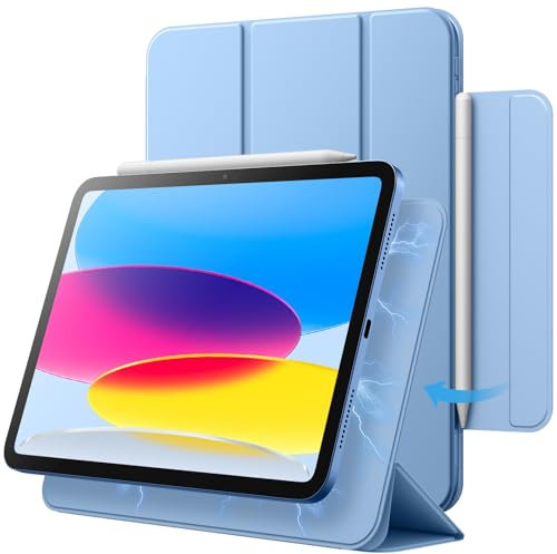 JETech Magnetisch Hülle für iPad (A16) 11./10. Generation (2025/2022), Magnetisch Befestigung, Schlank Schutzhülle mit Auto Schlafen/Wachen (Blau)