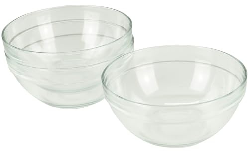 GVK ECO Glasschüssel Ø 17 cm 3 Stück im Set Beilagenschüssel Dessertschale Stapelschale