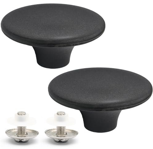suiwotin Lot de 2 boutons de couvercle noirs de rechange pour cocotte en céramique émaillée en fonte