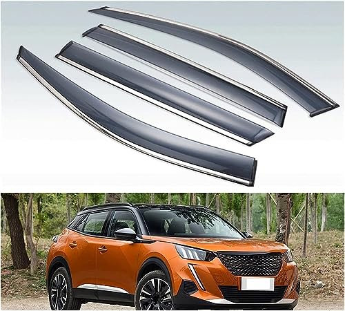 YoQIK 4 Stück Auto Fenster Windabweiser für Peugeot 2008 P24 2019 2020 2021 2022,Dach Seitenfenster Winddeflektoren Windabweisern Abweiser Visier Regenabweiser Regenschutz Zubehör