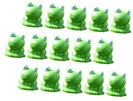 CIYODO 15 Stücke Simulation Frösche Figuren Garten Dekoration Harz Mini Ornament Landschaftsbau