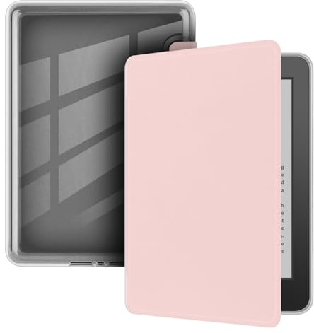 Hülle für 6 Kindle (10. Generation-2019 Release), Ultra Clear Soft Flexible Transparent TPU Back Cover mit Auto Sleep/Wake für Kindle (MODEL NO. J9G29R), Rosa