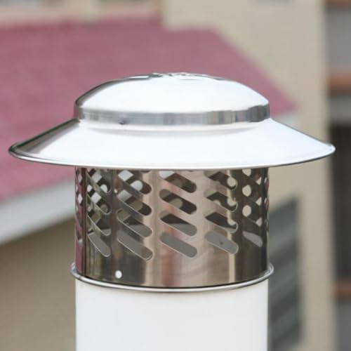 Stainless Steel Chimney Cap, 80/110/160/200mm Roof Vent Cover Rain Guard Umbrella Shaped Flue Pipe Protector for Wood Burning Stoves(110mm（4inch）)