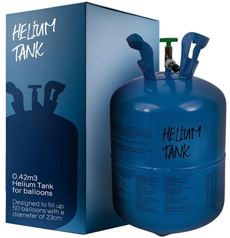 Butteff Bombona de Helio para Globos 0.42m³ - 1 Pieza - Unisex - Niños y Adultos - Fiestas Generales - Departamento de Niños - Tanque de Helio - Caucho - 23 cm - Redondo