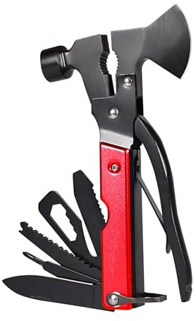 Geschenke für Männer Weihnachten, 15 in 1 Multitool Gadgets für Papa Geburtstagsgeschenk Adventskalender Füllung, Vatertagsgeschenk Weihnachtsgeschenke für Männer, Camping Zubehör (Rot)