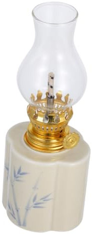 Ciieeo Petroleumlampe Nachfüllbar Mit Ölkerze Lampenschirm Für Sturmlaternen Aus Klarem Vintage-Design Für Zuhause Büro Und Garten Als Notbeleuchtung