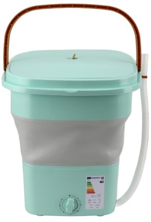 Lavatrice Portatile da 11,5 Litri, Mini Lavatrice Compatta Pieghevole con Funzione di Asciugatura Delicata, Tubo di Scarico, Lavatrice Automatica per Casa, Viaggi, (Spina europea