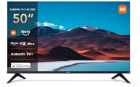 XIAOMI TV F 50, 50 Pulgadas (127 cm), 4K UHD, Smart TV, Fire TV, Control por Voz Alexa, HDR10, MEMC, Modo Game Boost 120Hz, 2GB+32GB, Compatible con Apple AirPlay, 2025