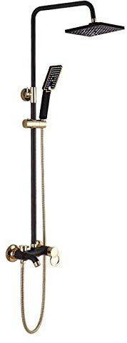 IUBGFTO 3-Ways Shower System, Multifunction Wall Mounted Shower Combo Set with Hand Shower, Rainfall Shower Head, Tub Faucet