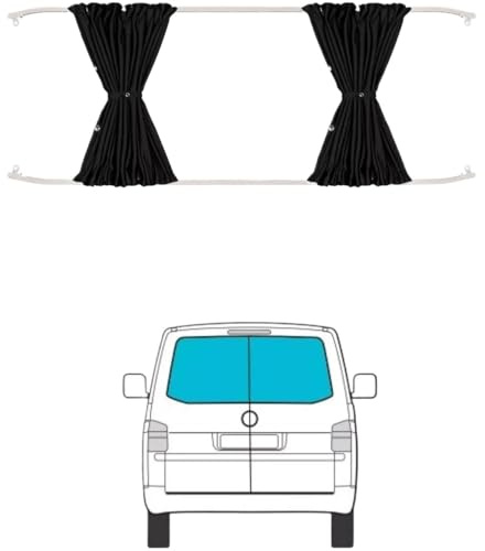 Auto Vorhang,Auto Gardinen Van Travel Autovorhänge Teile Auto Privatsphäre Verdunkelungsfenster Sonnenschutzvorhänge Mit Kunststoffschienen Passend Für VW T5 T6 T6.1(Barn Door Window)