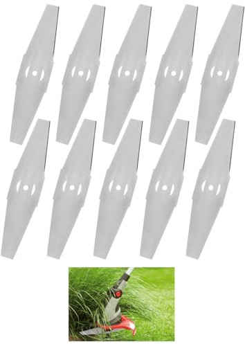 Juego de 10 cuchillas de metal para desbrozadora, cuchillas para cortacésped, accesorios de repuesto compatibles con desbrozadoras inalámbricas, para desbrozadoras de jardín y herramientas eléctricas