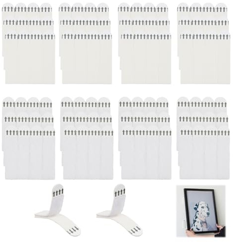 GodtKowty 50Pairs (100 Strips) Heavy-Duty Medium Picture Hanging Strips, Damage-Free Hook and Loop Tape for Frame Hanging, Double-Sided Mounting Tapes for Home and Office Decor
