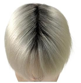 Toupee para Hombres 100% de cabello humano for hombre, prótesis capilar de micropiel ombré de 0,08 MM, doble anudado, peluquín for hombre Pelucas para Hombres(Dark Root Blond,30mm Wave)