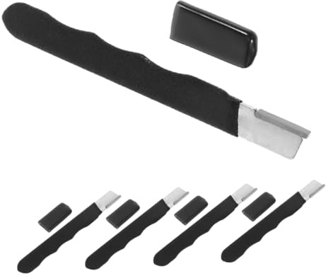 BESTonZON Afilador de Tijeras de Cocina y Podar 5 Piezas Negro para Jardinería y Hogar Afilador Portátil Multifuncional Piedra de Afilar Tijeras Cortasetos y Cuchillos