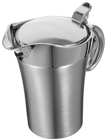 OUNONA Stainless Steel Insulated Gravy Boat Double Wall Thermal Sauce Jug with Seamless Pouring Spout for Steak Sauce and Condiments Home and Restaurant Use