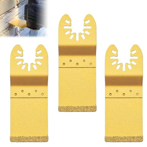 Multi Tool Masonry Blade - 3PCS 35mm Carbide End Cut Blades Set - Multi Material Cutting Tools for Brick Plaster Grout Removal - Compatible with Dewalt Wolf Stanley Worx Fein Bosch Makita