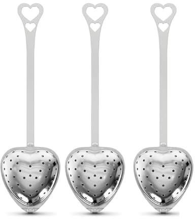 VAEIORP 3 Pcs Infusor de Té de Acero Inoxidable Colador de Té en Forma de Corazón para Té Suelto